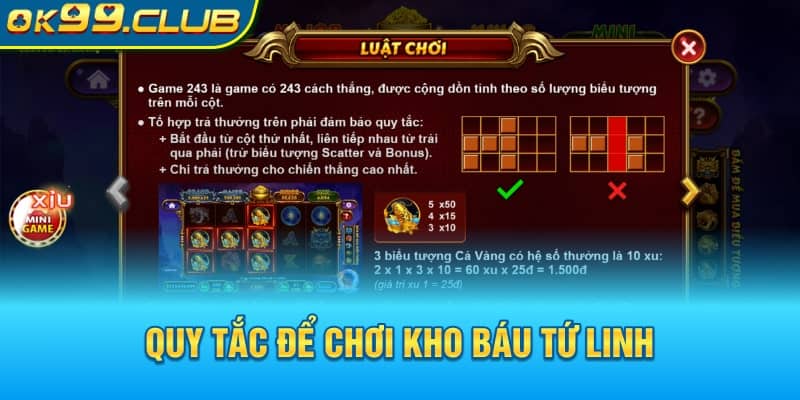 Quy tắc để chơi Kho báu tứ linh 99OK